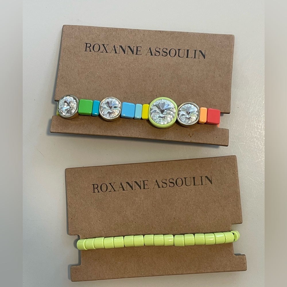 ๐ Roxanne Assoulin Gemstone Neon and Pastel Rainbow Enamel Bracelets ๐ - Picture 1 of 5